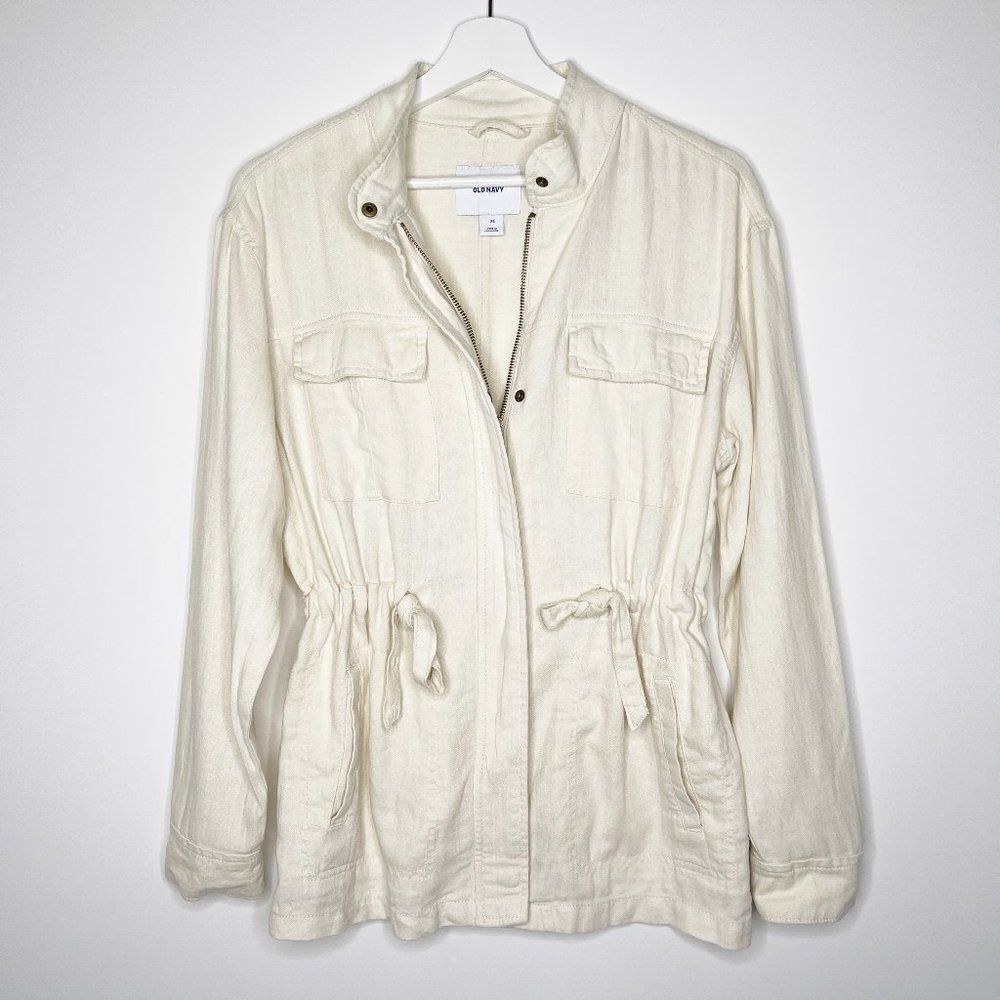 OLD NAVY Safari Utility Linen Blend Jacket 